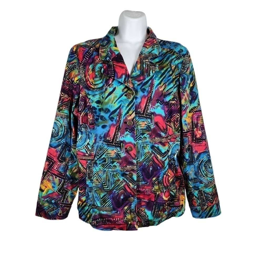 CHICO'S BUTTON FRONT RETRO INSPIRED JACKET